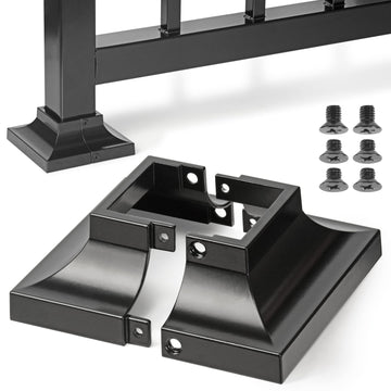 4pcs Post 2" Aluminum Deck Post Base Cover, Post Skirt, Handrail, Stair, Porch, Deck Railing Base Brackets Covers