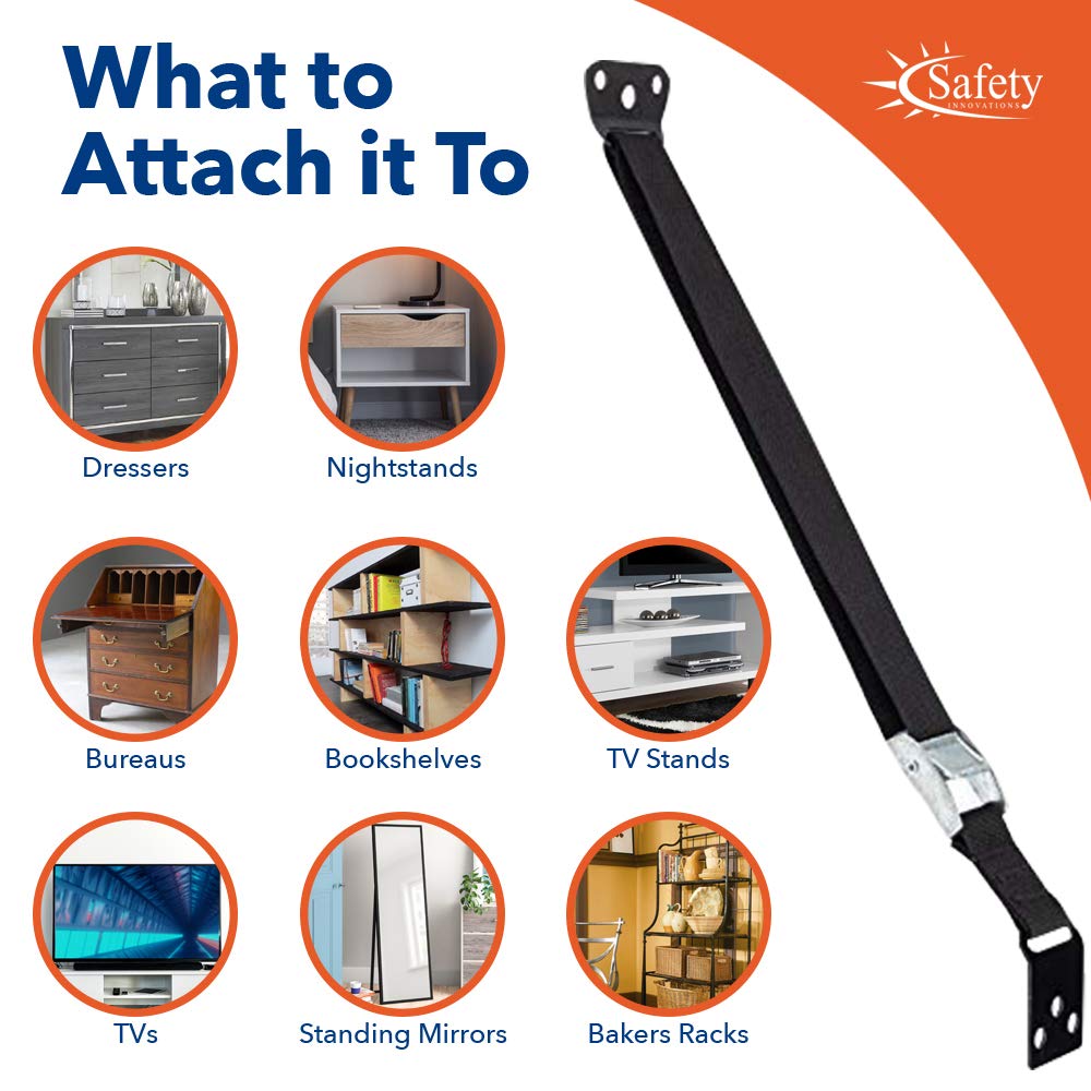 Heavy Duty TV and Furniture Straps - Baby Proofing Anti Tip Straps for Child and Baby Safety - Expert Designed Strap