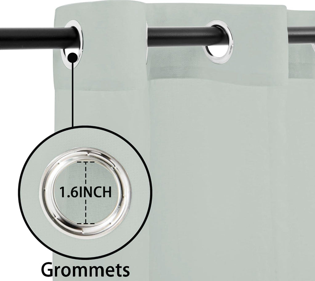 Outdoor Sheer Curtains Waterproof - 4 Panels Linen Look Grommet Curtain Light Filtering Outside Drapes, Pergola
