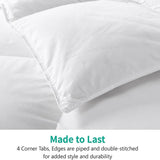 Lightweight Feather Down Comforter Twin - Ultra Soft 100% Organic Cotton Quilted Duvet Insert