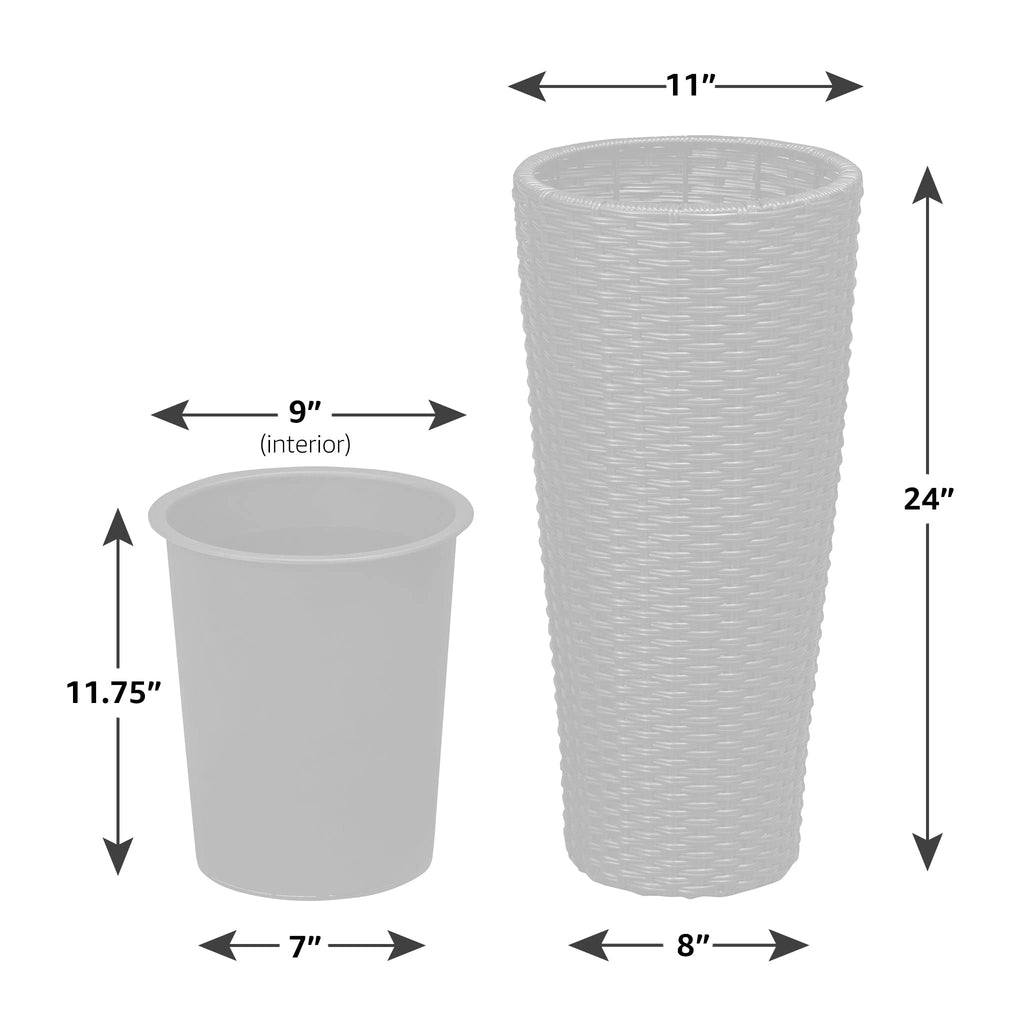 Noah Round Wicker Planter Tall Planter Decor Box for Adaptable Outdoor Furnishings All Weather Versatile Perfect