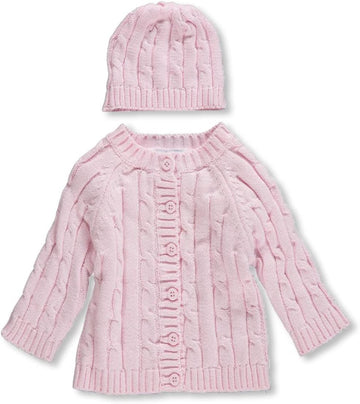 Dove Newborn Cable Knit Cardigan & Beanie - Baby Gift Set