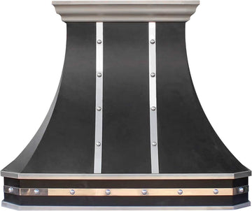 Black Stainless Steel Wall Mount Range Hood 4 Speed LED Lights