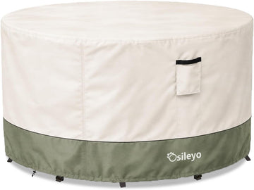Round Outdoor Table Cover 600D Waterproof Heavy Duty Patio Furniture Covers, Round Patio Table Chair Set Covers - 54"