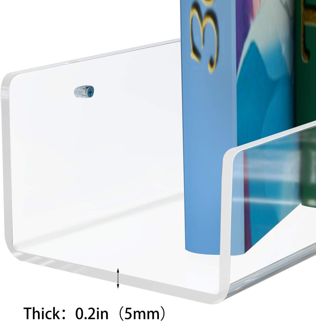 36" Acrylic Floating Nursery Kids Bookshelf Wall Shelf 4 Packs