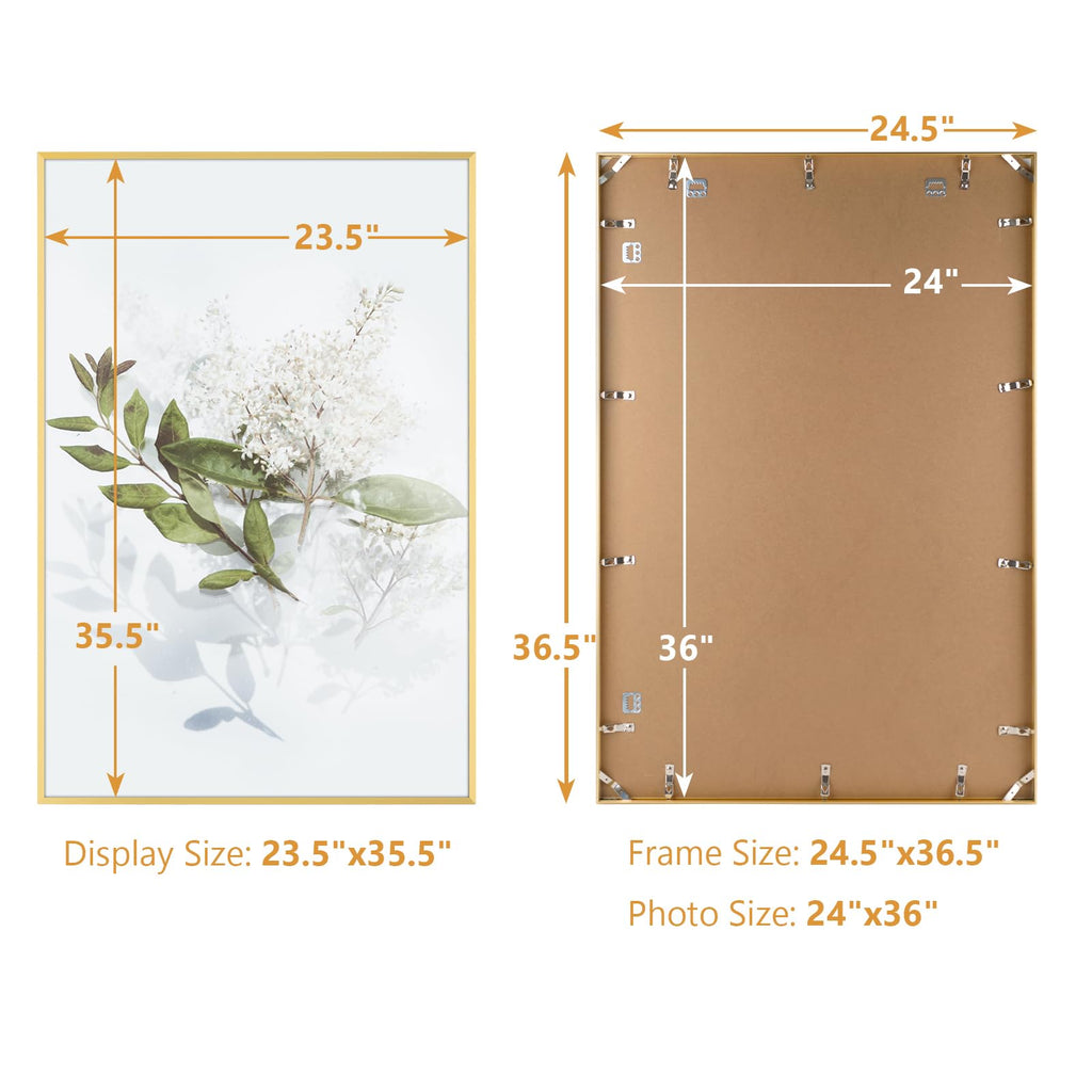 24x36 Aluminum Poster Frame Acrylic Front Gold