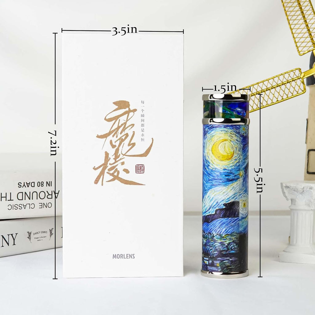 The Starry Night Kaleidoscope,5.5" Handmade Rotatable Oil-Filled Core Box Full Visual Kaleidoscope Kit,Vintage Gift