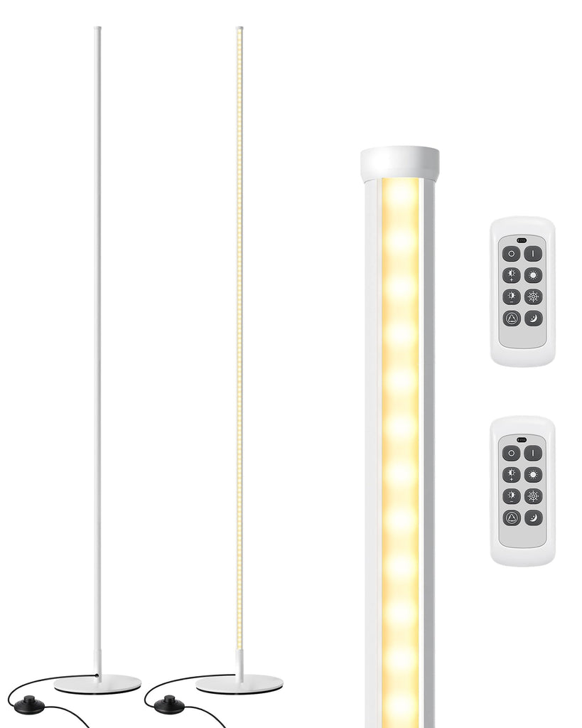 2 Pack 57.5" Floor Lamps with Remote, Stepless Dimmable & 7 CCT