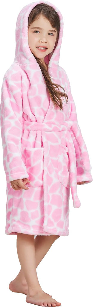 Kid's Robe Girls Boys Bathrobe Hooded Pajamas Toddler Robes Unisex Dressing Gown