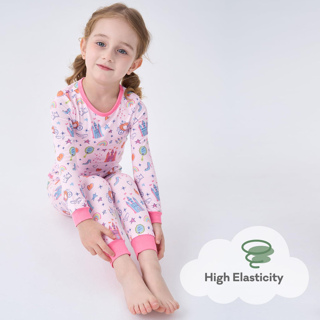 Toddler Viscose from Bamboo Pajamas Set Girls Pjs Castle