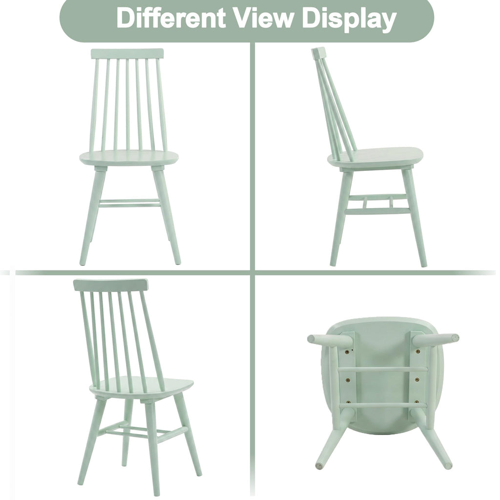 Wood Dining Chairs Set of 6, Mint