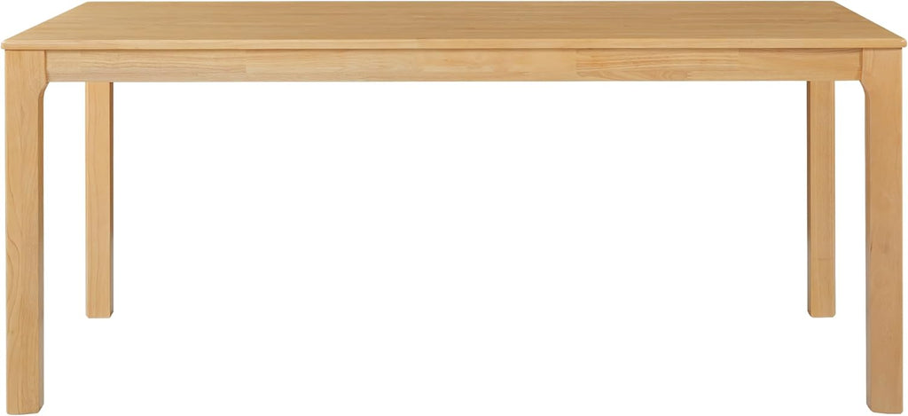 Ace 70.28'L Solid Wood Dining Table for 6-8 People, Rubber Wood Dining Room Table, Minimalist Modern Rectangular