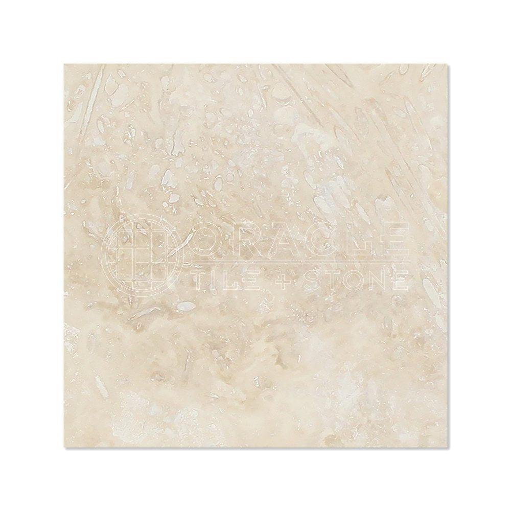 Ivory (Light) Travertine 6 X 6 Field Tile, Filled & Honed