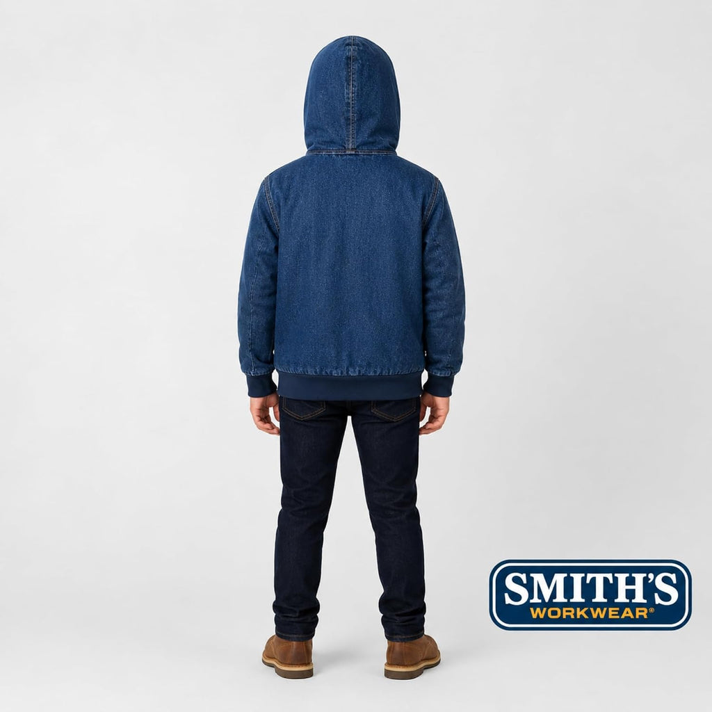 Boys Winter Coat, Insulated Canvas Hooded Jacket Full Zip