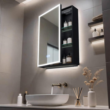 20 x 28 inch LED Bathroom Lighted Medicine Cabinet with Mirror | Anti-Fog, Dimmable 3 Colors Front & Bottom Light