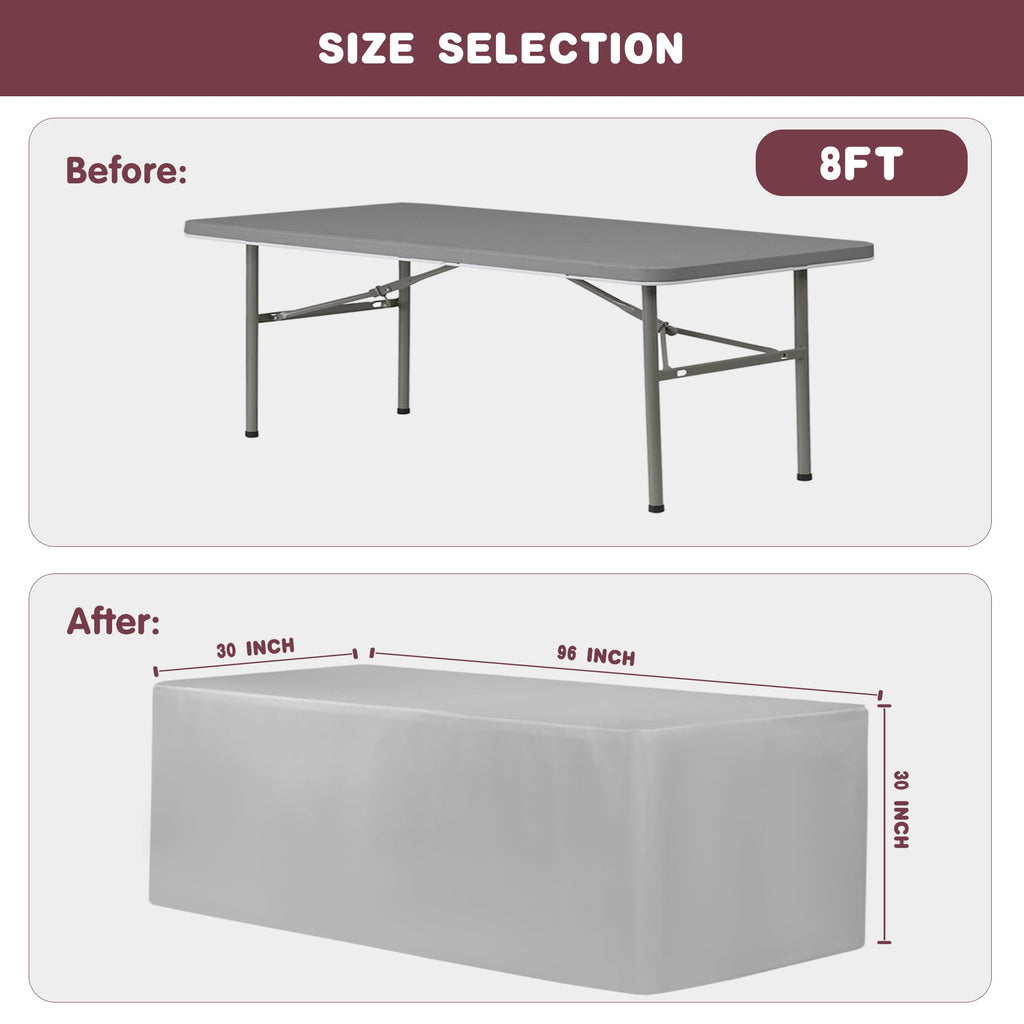 Fitted Fall Tablecloths For 8 Foot Rectangle Tables for Vendor 2 Pcs Rust