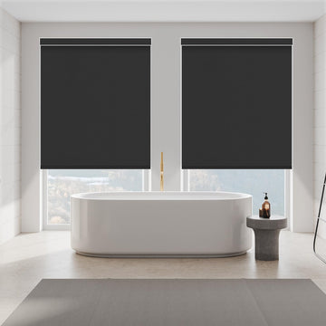 Motorized Roller Shades, 100% Blackout, Vinyl Black