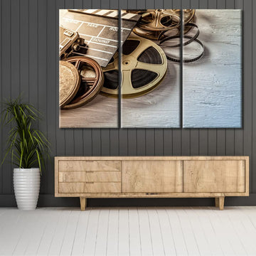 Living Room Wall Decor Film Camera Chalkboard on Wood Vintage Wall Art Posters Art Prints Framed Art Wall Decor