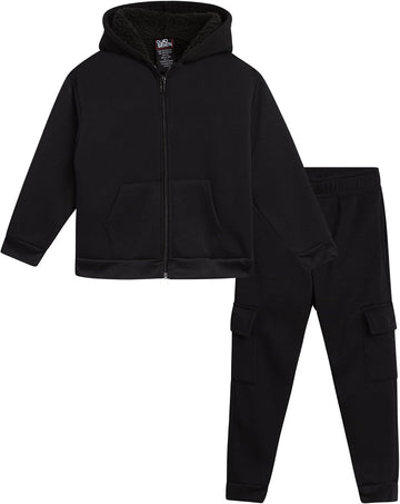 Toddler Boys 2 Piece Sherpa Zip Hoodie and Cargo Pants ( -7)