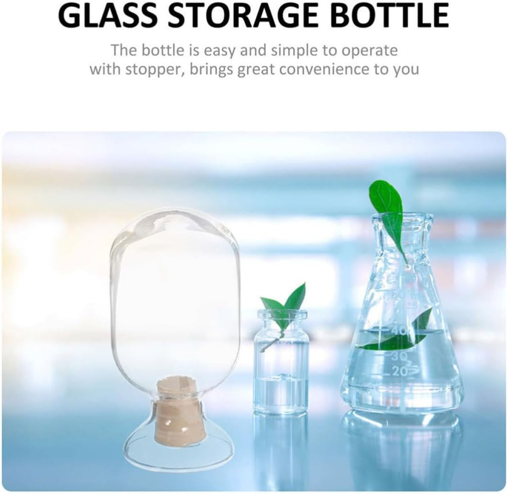 Glass Match Holder Jars with Lid Design Matchstick Storage Bottles Multiple Uses to Keep Matches Dry - Set of 3