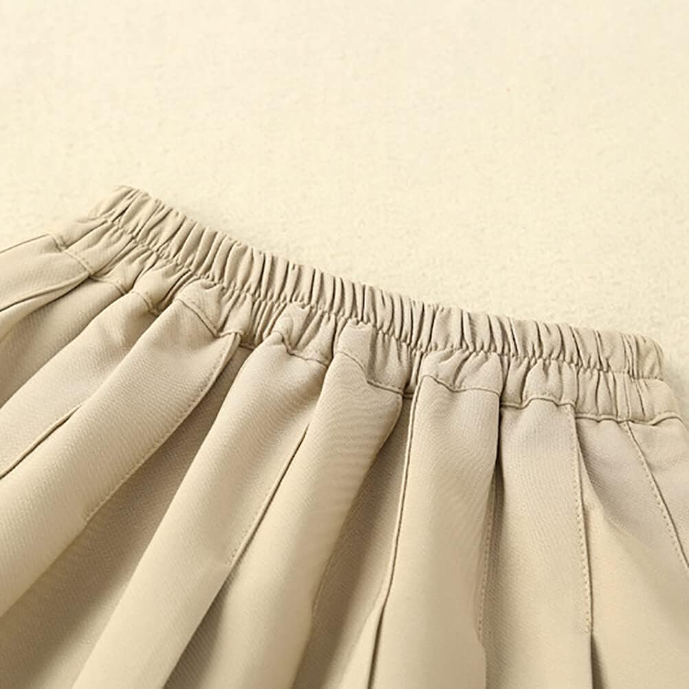 Toddler Baby Girls Pleated Skirt Elastic Waist School Uniform Mini Short Skirt