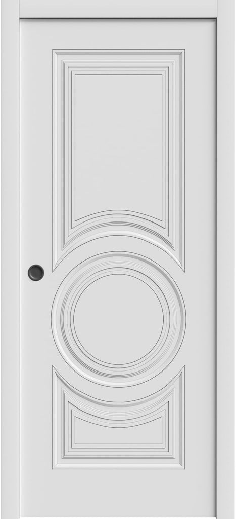 Sliding Pocket Door 36 x 84 inches | LUX 7855 White Enamel | Kit Rail Hardware | Solid Wood Interior