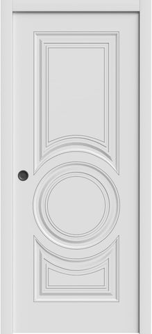 Sliding Pocket Door 36 x 84 inches | LUX 7855 White Enamel | Kit Rail Hardware | Solid Wood Interior