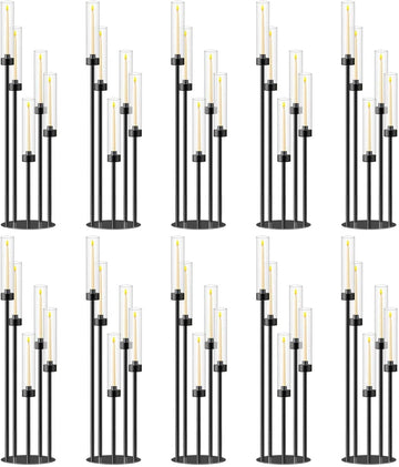 35inch 10pcs Black Candelabra Centerpieces for Tables 5 Arms Wedding centerpieces for Decorations