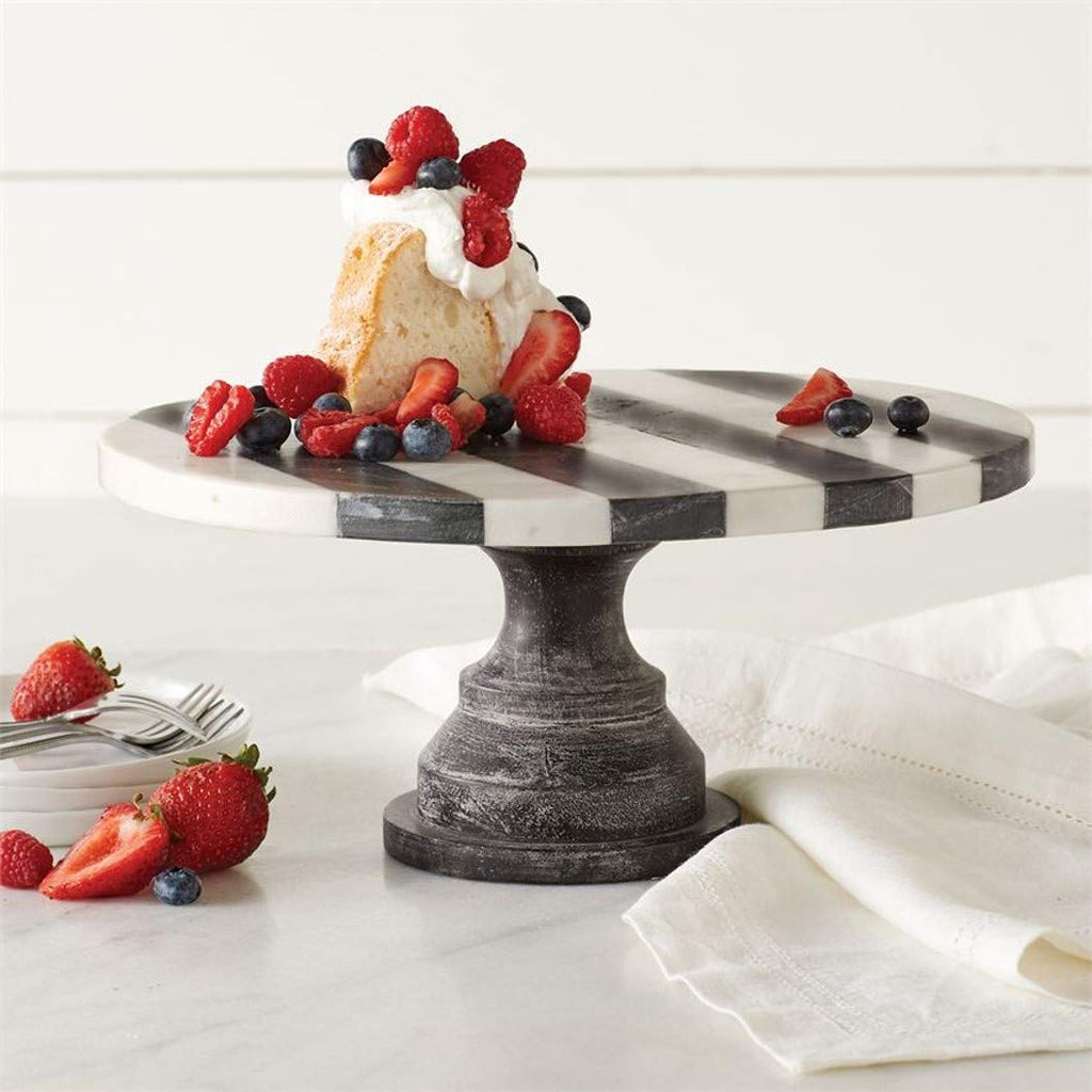 Black and White Marble Cake Pedestal
