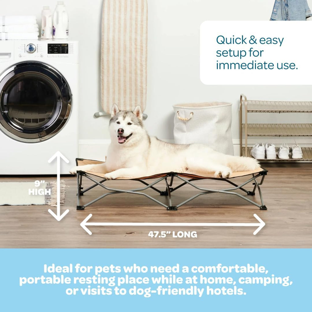 Elevated Dog Bed, Folding Dog Cot for Large Dogs up to 95 lbs, Portable Raised Pet Bed for Indoor & Outdoor Use