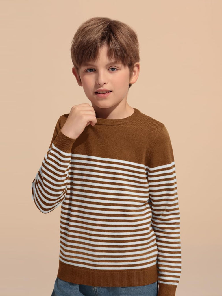 Boys Striped Sweaters Kids Crewneck Pullover Sweater