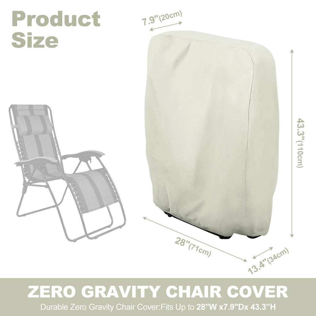 Outdoor Folding Chair Covers 2PCS, Zero Gravity Chair Cover 28" W x 13" D x 43" H, Waterproof 210D Oxford Funiture