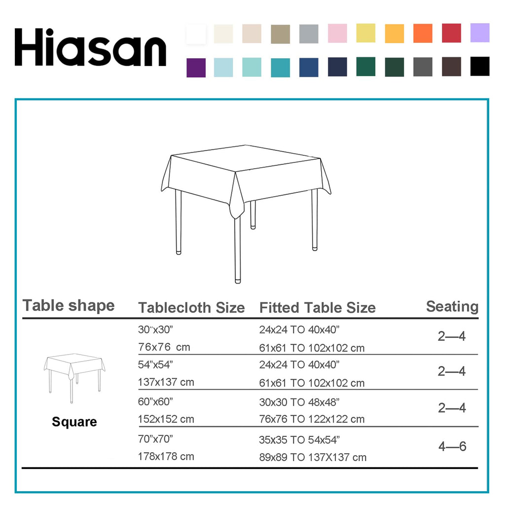Light Yellow Square Tablecloth, 54 x 54 Inch, 1 Pack