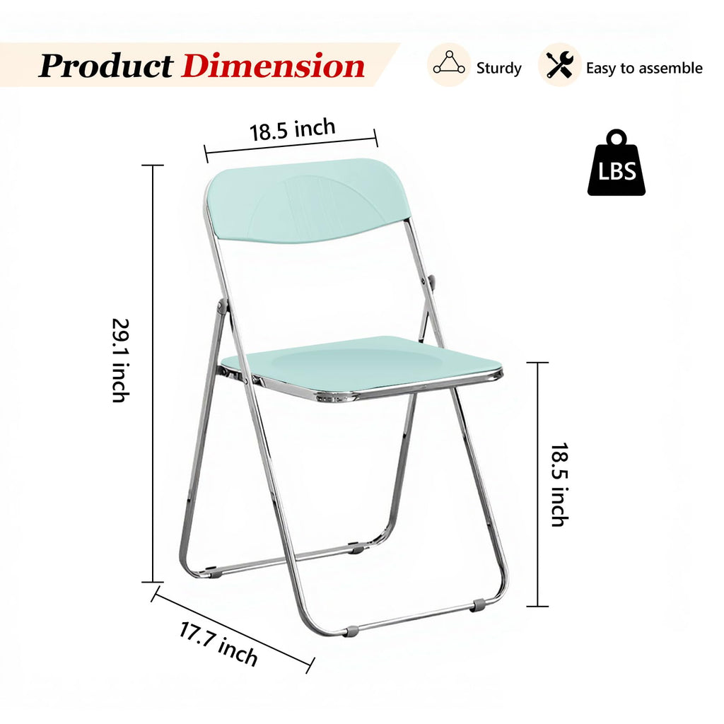 8 Pack Green Plastic Folding Chairs - Modern Duo Stackable for Studio Apartment, Display Corner, Minimalist Space