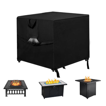 28 Inch Fire Pit Cover Square 600D Heavy Duty Oxford Fire Table Cover