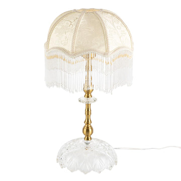 Table Lamp, Bedside End Table Lamp Traditional Nightstand Desk Lamp Beaded Tassel Lamp with Shade for Living Bedroom