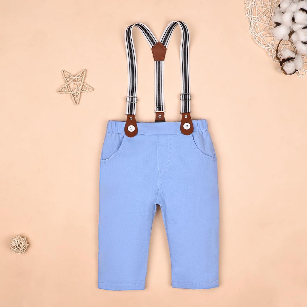 Baby Boy Formal Outfit, Bowtie & Suspenders Pants Suits Set