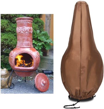 Chiminea Covers Waterproof, Protective Fire Pit Heater Cover, Outdoor Patio Chiminea Covers, Durable Cover for Clay