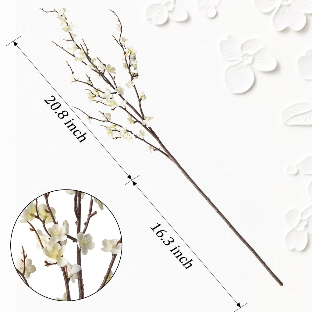 4 Pcs Cherry Blossom Branches 39 Inch White Fake Flowers