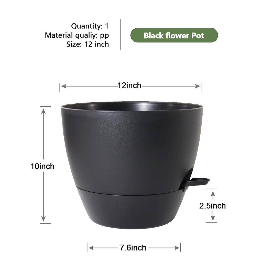 12 in Large Self Watering Pot, Plant Pots for Indoor Outdoor Plants