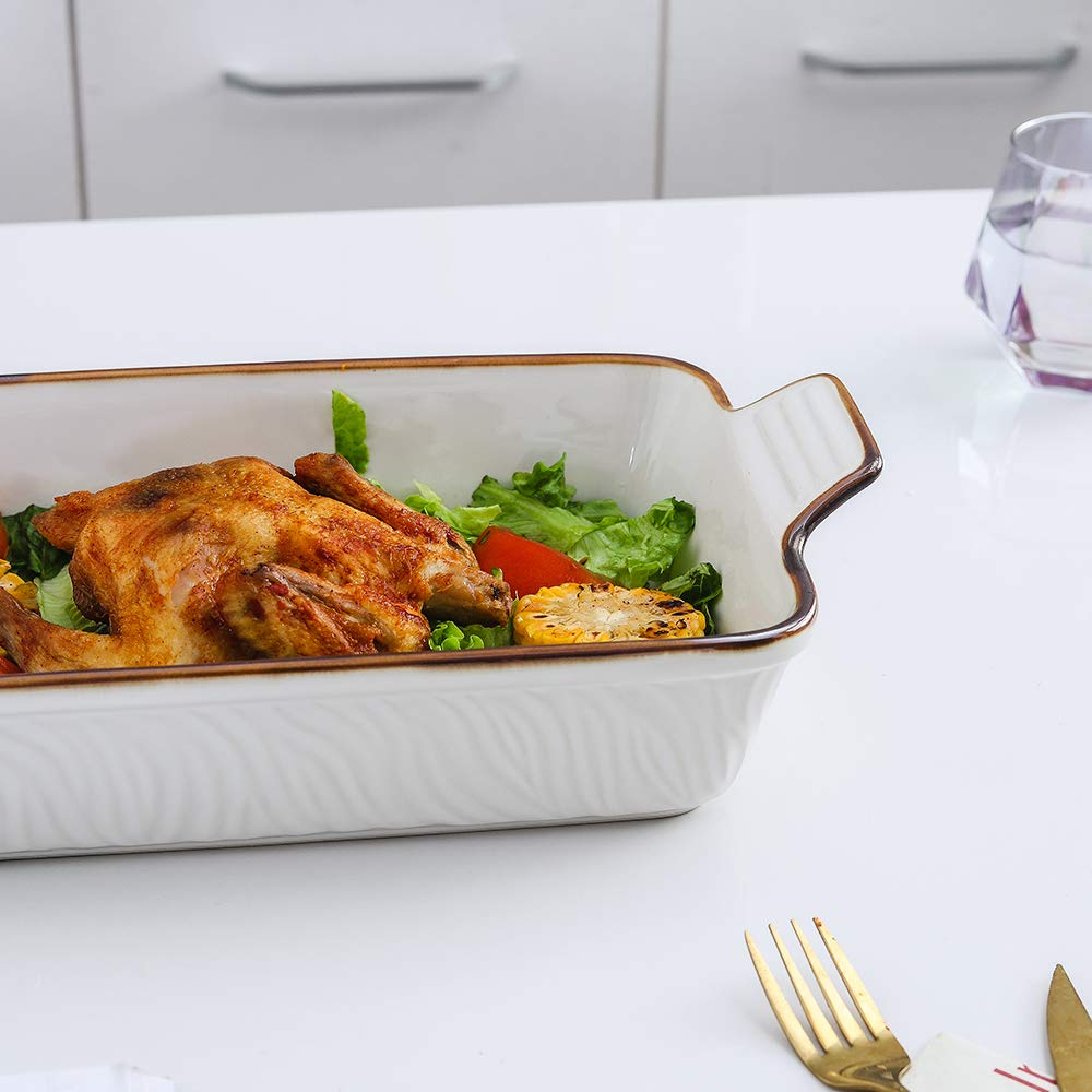 Bakeware Set, Ceramic Baking Dish Set, Rectangular Casserole Dish Set, Lasagna Pans for Cooking, Cake Dinner