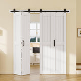 Bifold Barn Doors for Closet 72'' x 84'', Double Bifold Barn Door with Hardware Kit Included,80'' Tr