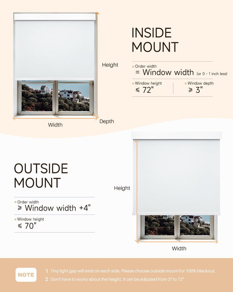 Smart Roller Shades for Windows, Works with Alexa, White