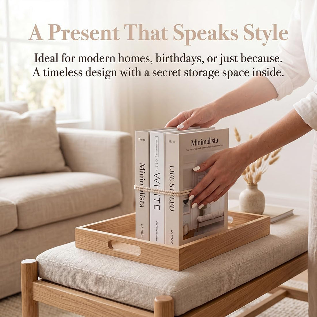 Decorative Books with Hidden Storage Fake Books Box for Decor - Set of 3