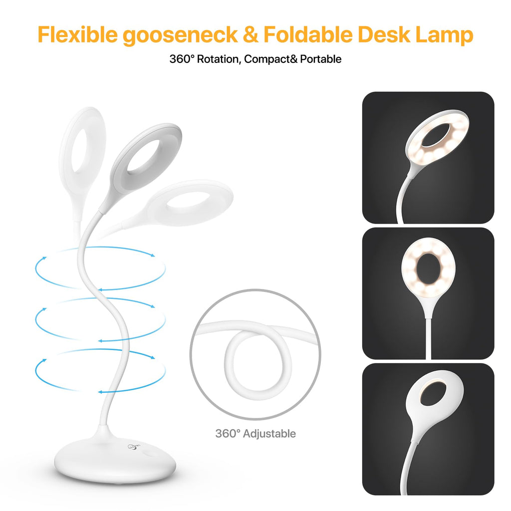 Desk Lamp with 670nm Red Light Therapy for Reading Sleep Bedroom