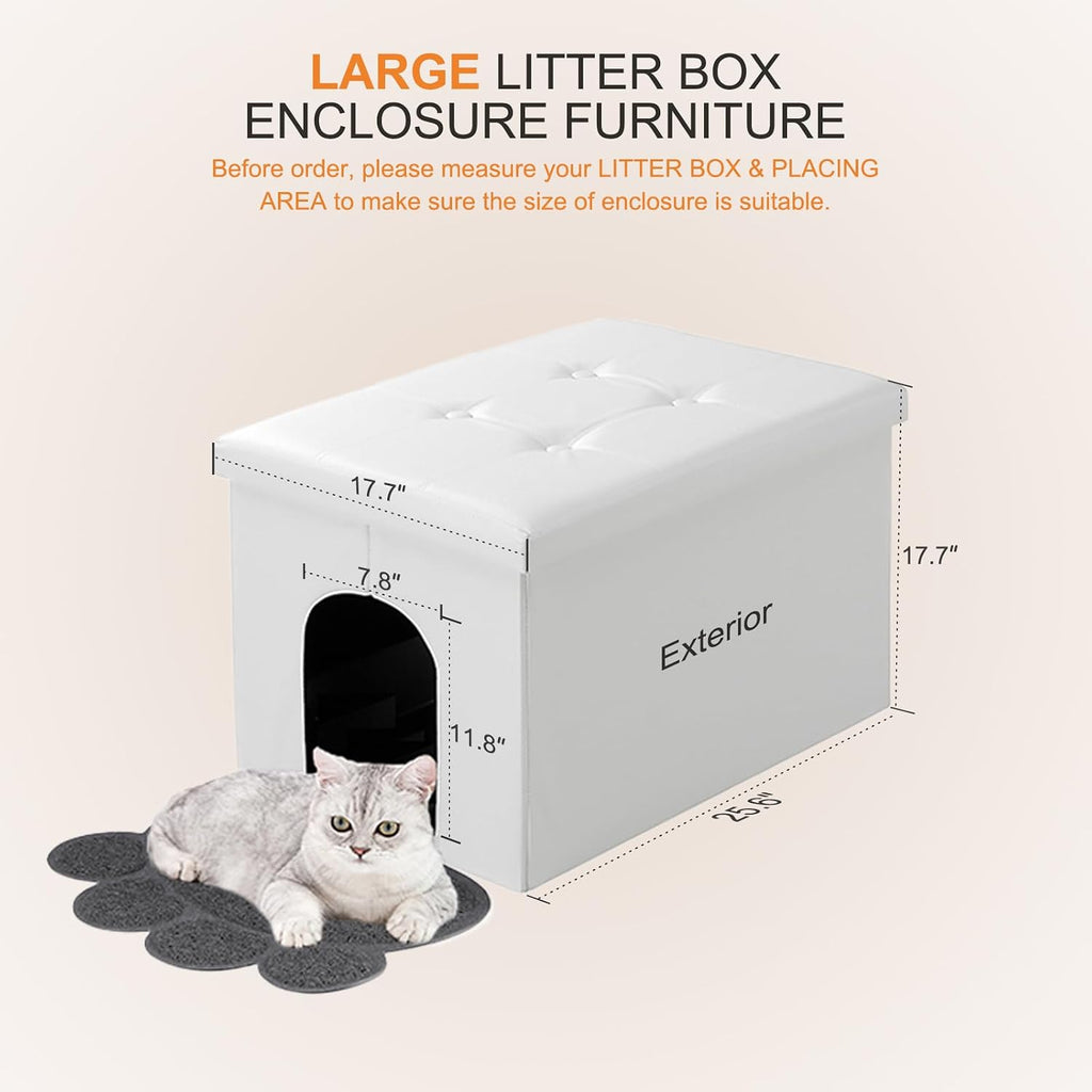 Cat Litter Box Enclosure Furniture Odor Control, Large