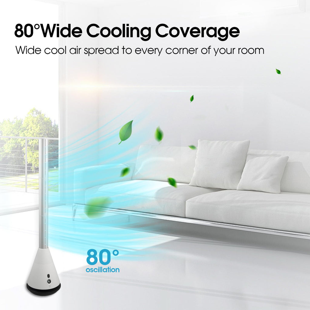 Bladeless Tower Fan 9 Speeds 80° Oscillating Office