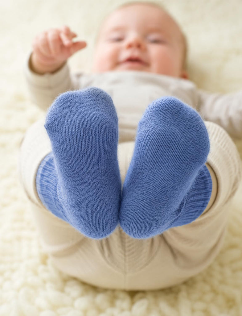 Baby Socks Alpaca Wool (Cloud Blue + Misty Blue, )