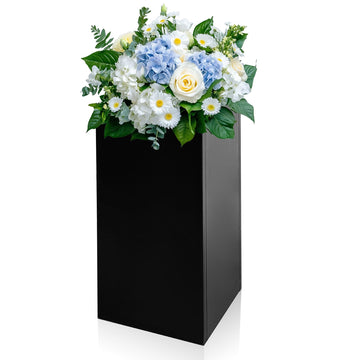 Metal Planter Box 14" x 14" x 30" Large Rectangular Planter Heavy Duty Galvanized Steel Tall Plant Boxes with Insert