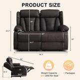 58.3" Reclining Loveseat Sofa, RV Loveseat Recliner Couch